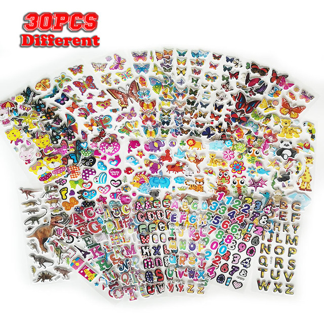 1000+ Type 30 Sheets Kids Stickers 3d Puffy Bulk Stickers For Girl Boy  Birthday Gift Scrapbooking Animals Stars Fishes Hearts - Sticker -  AliExpress